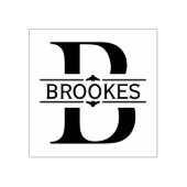 Buchstabe B | Schwarzes Ziersplit Monogramm Gummistempel (Prägung)