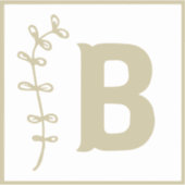 Buchstabe B Weiß + neutrale ABC Alphabet Baby Bloc Aufkleber (Vorderseite)