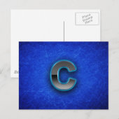 Buchstabe C - blaue Neonausgabe Postkarte (Vorne/Hinten)