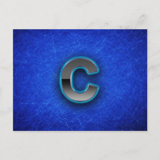 Buchstabe C - blaue Neonausgabe Postkarte