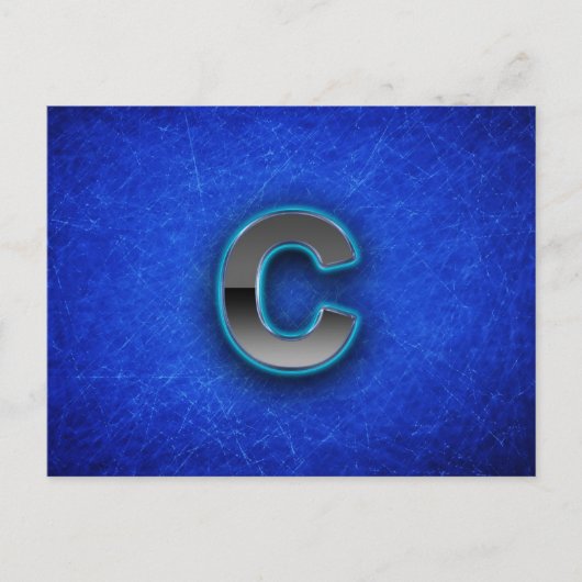 Buchstabe C - blaue Neonausgabe Postkarte (Vorderseite)