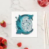 Buchstabe "C" Elegant bestickt Serviette (Beispiel)