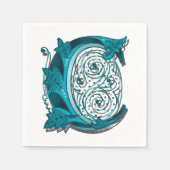 Buchstabe "C" Elegant bestickt Serviette (Vorderseite)