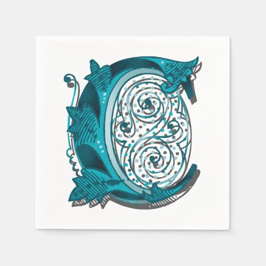 Buchstabe "C" Elegant bestickt Serviette (Vorderseite)