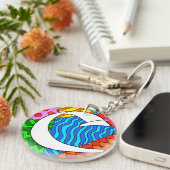 Buchstabe C - farbenfrohe Doodles Schlüsselanhänger (Vorderseite rechts)