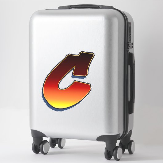 Buchstabe C - Flammen Aufkleber (Koffer)