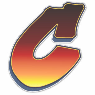 Buchstabe C - Flammen Aufkleber