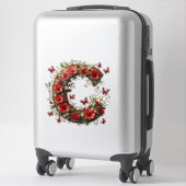 🐞 Buchstabe C Für Personalisierte Florale Handwer Aufkleber (Koffer)