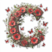 🐞 Buchstabe C Für Personalisierte Florale Handwer Aufkleber (Vorderseite)