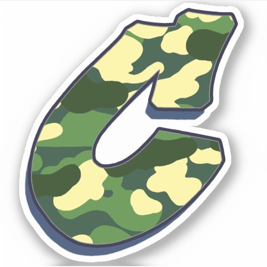 Buchstabe C - Grüne Camouflage Aufkleber (Vorderseite)