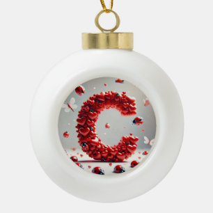 Buchstabe C Kreatives Herz Cluster Keramik Kugel-Ornament