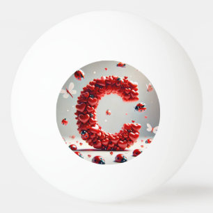 Buchstabe C Kreatives Herz Cluster Tischtennisball