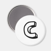 Buchstabe C Magnet (Vorderseite/Rückseite)