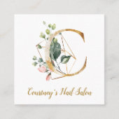 Buchstabe C mit Goldgeometrischem Entwurf und Quadratische Visitenkarte (Vorderseite)