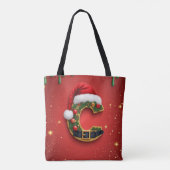 Buchstabe C mit Weihnachtskranz-Dekoration 🎁 Tasche (Rückseite)