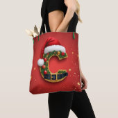 Buchstabe C mit Weihnachtskranz-Dekoration 🎁 Tasche (Von Nahem)
