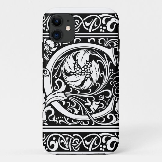 Buchstabe C Mittelalterliche Monogramm Art Nouveau Case-Mate iPhone Hülle (Rückseite)