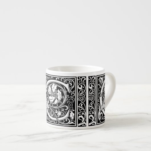 Buchstabe C Mittelalterliche Monogramm Art Nouveau Espressotasse (Vorderseite Rechts)