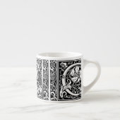 Buchstabe C Mittelalterliche Monogramm Art Nouveau Espressotasse (Rechts)