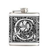 Buchstabe C Mittelalterliche Monogramm Art Nouveau Flachmann (Vorderseite)