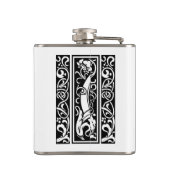 Buchstabe C Mittelalterliche Monogramm Art Nouveau Flachmann (Rückseite)