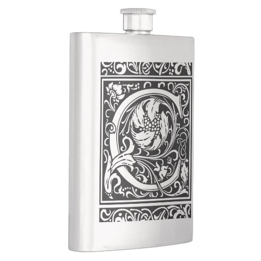 Buchstabe C Mittelalterliche Monogramm Art Nouveau Flachmann (Rechts)