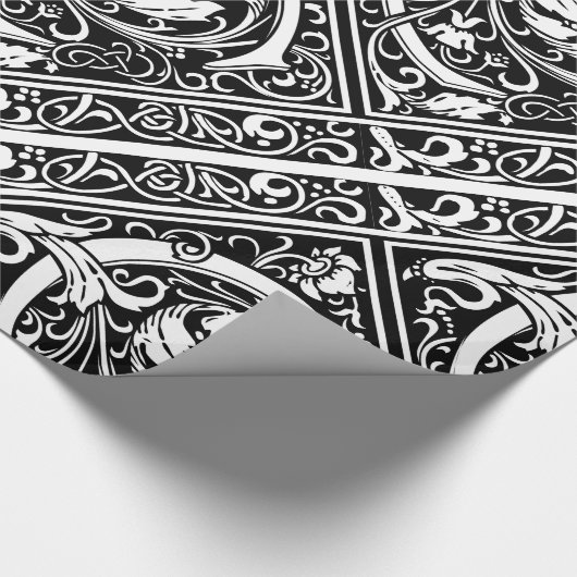 Buchstabe C Mittelalterliche Monogramm Art Nouveau Geschenkpapier (Ecke)