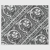 Buchstabe C Mittelalterliche Monogramm Art Nouveau Geschenkpapier (Flach)