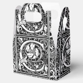 Buchstabe C Mittelalterliche Monogramm Art Nouveau Geschenkschachtel (Geöffnet)
