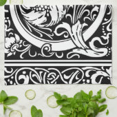 Buchstabe C Mittelalterliche Monogramm Art Nouveau Geschirrtuch (Gefaltet)