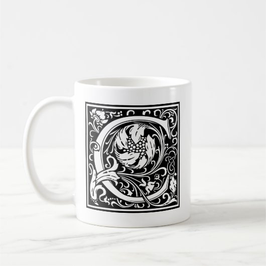 Buchstabe C Mittelalterliche Monogramm Art Nouveau Kaffeetasse (Links)