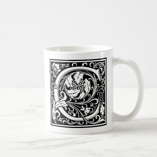 Buchstabe C Mittelalterliche Monogramm Art Nouveau Kaffeetasse (Rechts)