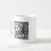 Buchstabe C Mittelalterliche Monogramm Art Nouveau Kaffeetasse (Vorderseite Links)