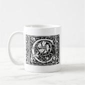 Buchstabe C Mittelalterliche Monogramm Art Nouveau Kaffeetasse (Links)