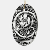 Buchstabe C Mittelalterliche Monogramm Art Nouveau Keramikornament (Links)