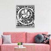 Buchstabe C Mittelalterliche Monogramm Art Nouveau Leinwanddruck (Insitu (Wohnzimmer))