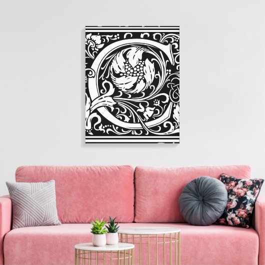 Buchstabe C Mittelalterliche Monogramm Art Nouveau Leinwanddruck (Insitu (Wohnzimmer))