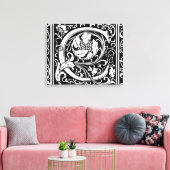 Buchstabe C Mittelalterliche Monogramm Art Nouveau Leinwanddruck (Insitu (Wohnzimmer))