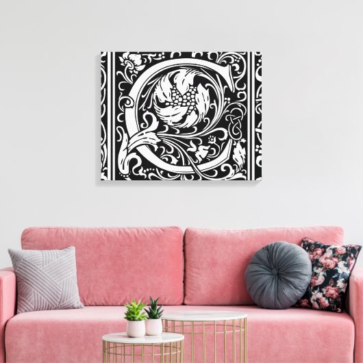 Buchstabe C Mittelalterliche Monogramm Art Nouveau Leinwanddruck (Insitu (Wohnzimmer))