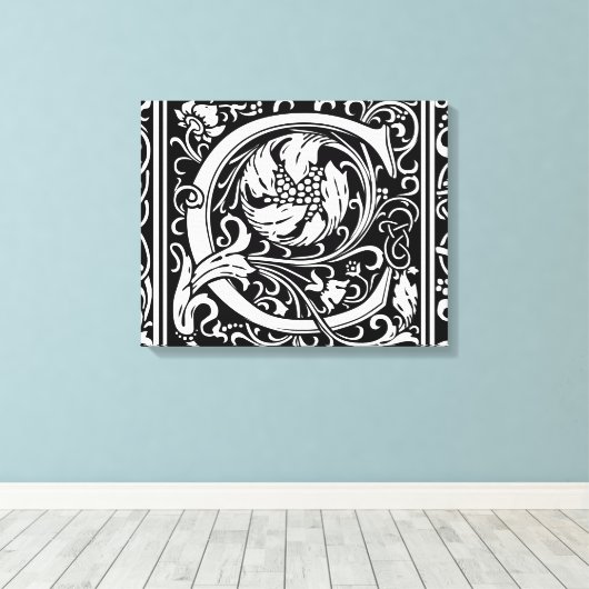 Buchstabe C Mittelalterliche Monogramm Art Nouveau Leinwanddruck (Insitu (Holzboden))