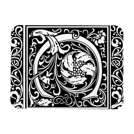 Buchstabe C Mittelalterliche Monogramm Art Nouveau Magnet (Horizontal)