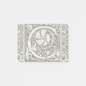 Buchstabe C Mittelalterliche Monogramm Art Nouveau Post-it Klebezettel (Vorderseite)