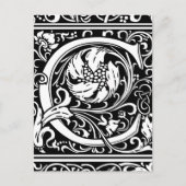 Buchstabe C Mittelalterliche Monogramm Art Nouveau Postkarte (Vorderseite)