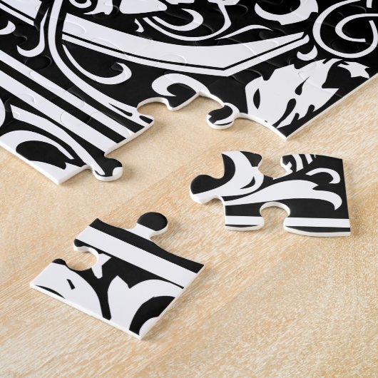 Buchstabe C Mittelalterliche Monogramm Art Nouveau Puzzle (Seite)