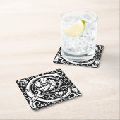 Buchstabe C Mittelalterliche Monogramm Art Nouveau Rechteckiger Pappuntersetzer (Vor Ort)