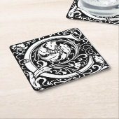 Buchstabe C Mittelalterliche Monogramm Art Nouveau Rechteckiger Pappuntersetzer (angewinkelt)