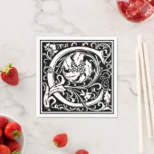 Buchstabe C Mittelalterliche Monogramm Art Nouveau Serviette (Beispiel)