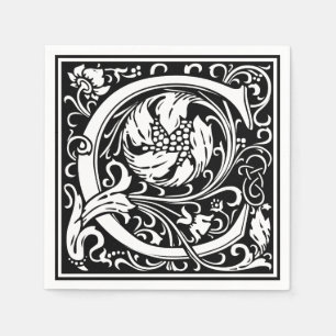 Buchstabe C Mittelalterliche Monogramm Art Nouveau Serviette