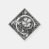 Buchstabe C Mittelalterliche Monogramm Art Nouveau Serviette (Ecke)