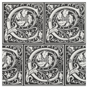 Buchstabe C Mittelalterliche Monogramm Art Nouveau Stoff